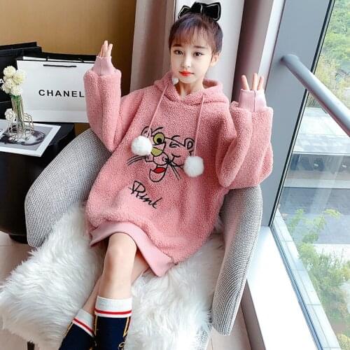 Boys' Girls' Hoodies Sweatshirts Babys Kids Outwear 2021 Beauty Plus Velvet Thicken Winter Autumn Top Cotton Childrens Clothin