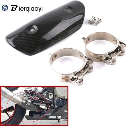 Universal XMAX 300 Z800 MT09 Carbon Front Exhaust Muffler Pipe Leg Protector Heat Shield Cover Guard for Yamaha/Kawasaki/Honda