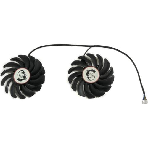 2pcs/lot GPU RX 470/570 ARMOR cooler Video Card fan For Radeon RX570 MSI RX470 ARMOR Graphics Card Cooling system as replace
