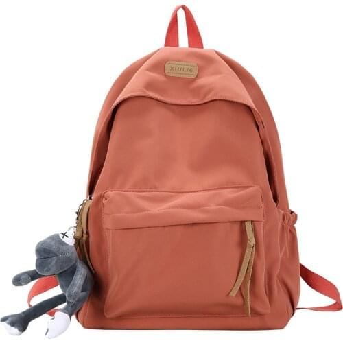 Water Proof Nylon Backpacks Solid Black Preppy Style Leisure Or Travel Bag Unises Shoulder Bag Large Capacity School Bags