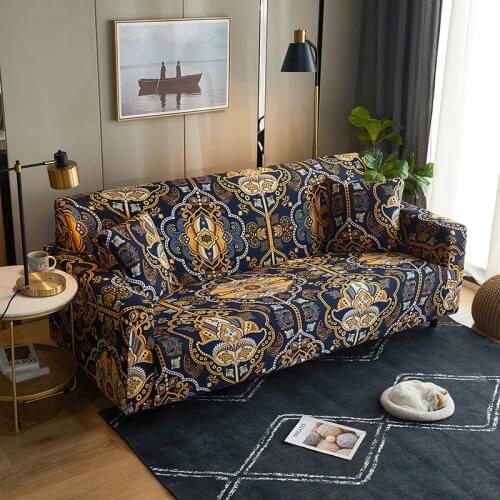 Geometric Printed High Elastic Couch Cover All-inclusive Stretch Sofa Cover for Living Room L Shaped Sectional Sofa Cover