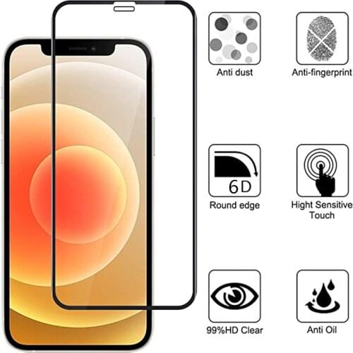 2021 6D Protective Glass On The For iPhone 11 12 Pro Max 12 mini Tempered Screen Protector For iPhone 11 Pro XS Max X XR Glass