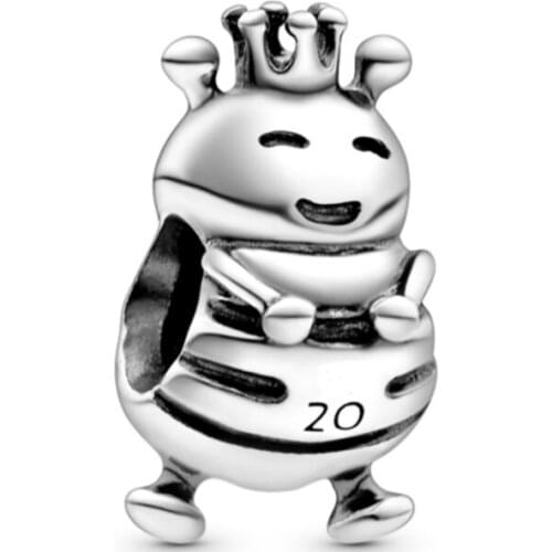 2020 Authentic 925 Sterling Silver Bead 20th Anniversary Bee Charm Fit Fashion Women Pan Bracelet Bangle Gift DIY Jewelry