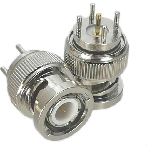 1Pcs Connector BNC Male plug Solder PCB Mount RF Adapter Coaxial High Quanlity