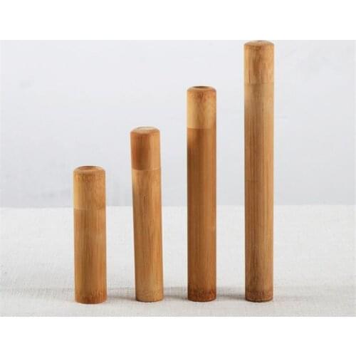 100pcs/lot Bamboo Tube Tea Box Airtight Small Container Spices Storage Jar With Lid 4 Size