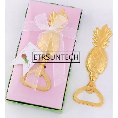 100pcs Gold Pineapple Bottle Openers Anniversary Souvenir Birthday Bridal Baby Shower Party Favors Wedding Return Gifts