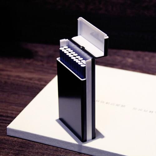 14-20 Cigarette Female Thin Slim Cigarette Case Cigarette Box Automatic Cover Portable Waterproof Smoking Gadgets For Girlfriend