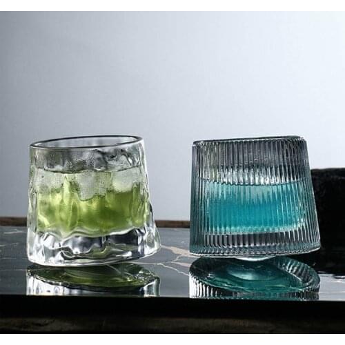 170ML Drinking Glasses of Wine Rotating Non-tumbler Glass Cup Whiskey White Wine Cups Beer Coffee Mug Kitchen Accessories