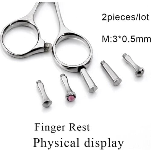 2 pieces/lot Haircuit Scissors Removable Finger Rest Scissors Tang Tail Nail Clavo De Cola Styling Tool Parts M:3*0.5mm