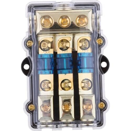 3 In 1out)Power Distribution Block 4/8 AWG Gauge AGU Fuse Holder 60Amp