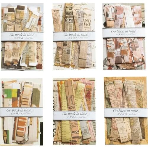 40pcs/bag Vintage Old book newspaper map Strip paper sticker decoration stickers DIY diary scrapbooking label sticker