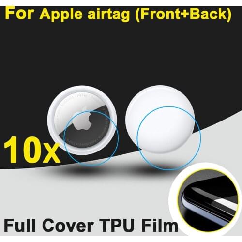 5sets/lot (10pcs) Full Covered Soft TPU Hydrogel Protective Films for Apple airtag(Front + back) Anti-Explosion Screen Protector