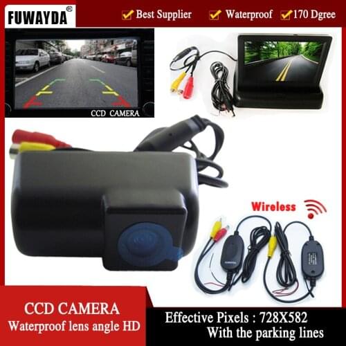 FUWAYDA Wireless Color CCD Car Rear View Camera for Ford Transit connect,with 4.3 Inch foldable LCD TFT Monitor