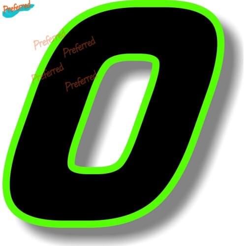 Black Race Number with Green Border Number Decal Motocross Racing Laptop Helmet Trunk Wall Vinyl Car Sticker Die Cutting