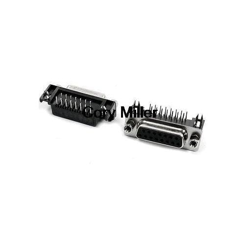 DB15 15 Pins Female D-Sub Right Angle Solder Type PC Connectors