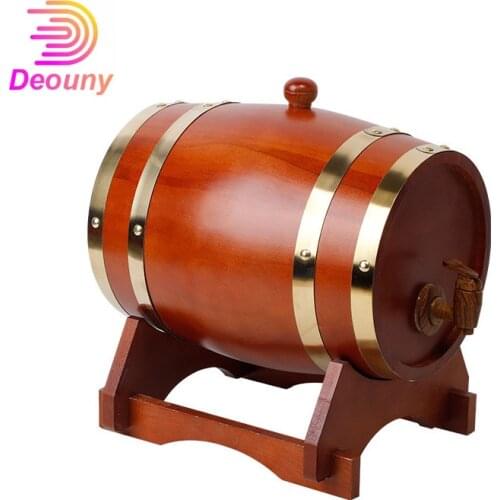 Wood Oak Barrel Wine Decanter Nautical Timber Vintage Whiskey Dispenser Lead Free Scotch Cognac Beer Brewing Equipment Rum Decor