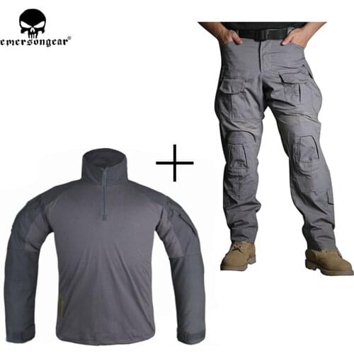 EMERSONGEAR Hunting Shirt Pants with Knee Pads Combat Suit Miltitary Army Tactical Clothes Tactical Pants Multicamo WG