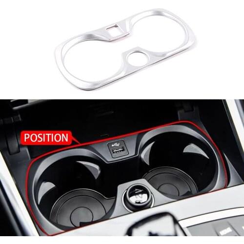 JEAZEA Chrome Console Armrest Water Cup Holder Frame Decorative Cover Trim Sticker Fit For BMW 3 Series 2020 Car Styling