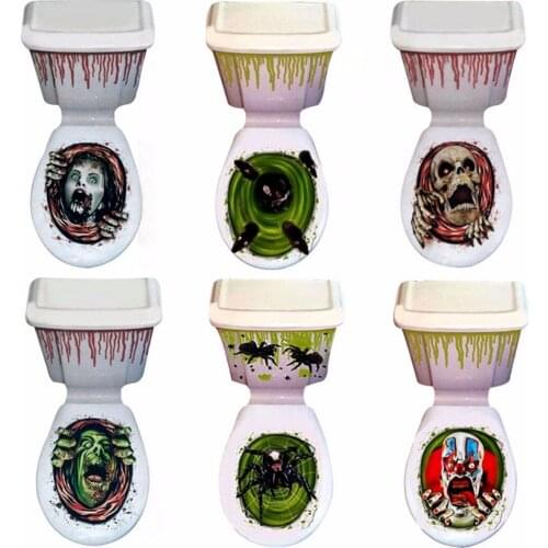 JX-LCLYL Halloween Scary Toilet Seat Grabber Cover Party Festival Decoration Sticker Prop