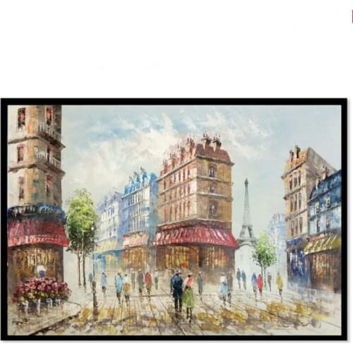 Oil Paintings Hand painted Europe Paris Landscape Wall Picture for Living room Modern Art Canvas Paintings