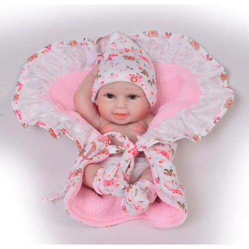 11 Inch Full Bodied Silicone Vinyl Reborn Girl Baby Dolls Real Looking Newborn Babies With Lovely Clothes Children Birthday Gift