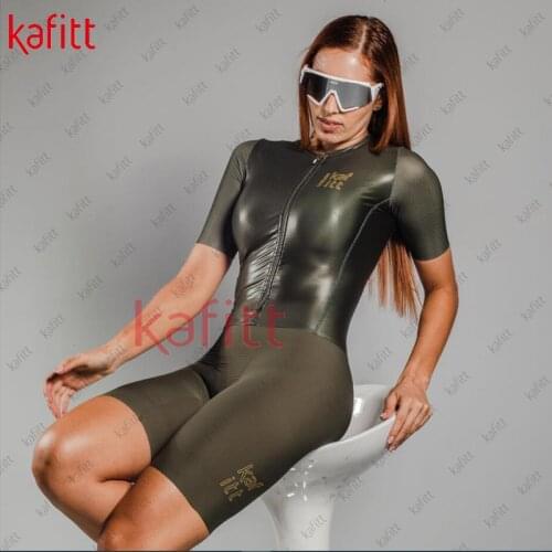 Kafitt Summer New Breathable Cycling Jersey Jumpsuit Womens Cycling Jersey Short-sleeved Riding Tight-fitting Casual Suit
