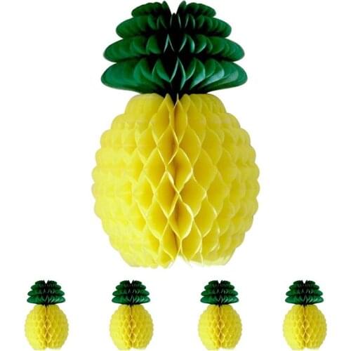 Summer Hawaiian Party Decorations Honeycomb Pineapple Table Centerpiece For Luau Beach Pool Tropical Birthday Party Suppllies