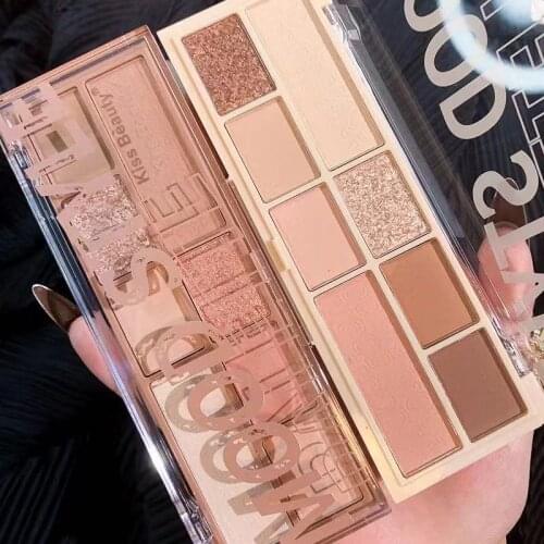 Shimmer Matte Glitter Eyeshadow Palette 8 Color Waterproof Metallic Diamond Pigmented Eyeshadow Pallete Makeup Palette Cosmetic