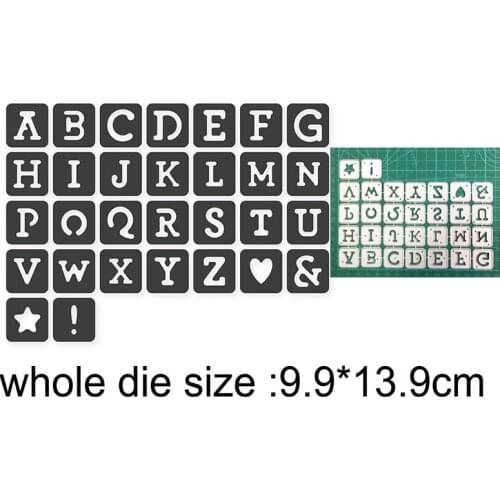 Letters Alphabet Frame Metal Cutting Dies Stencils dies for DIY Scrapbooking dies Decorative Embossing die cut Paper Card Making