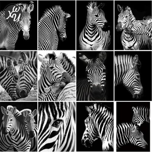 Zebra Diamond Art Diamond Painting Kits for Adults Black and White Diamond Painting Kits Diamond Mosaic Cross Stitch Kits Decor