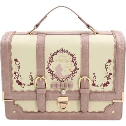 The new small fresh college style Alice embroidered bowknot shoulder bag shoulder bag Korean fashion messenger bag