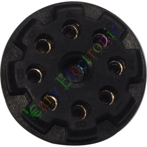 Wholesale and retail 50pc 8Pin Gold Bakelite Octal Pin Plug Base For Tube Test Power Supply Cable amp free shipping