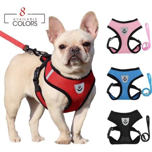 Pet Dog Leash Adjustable Chest Harnesses For Dogs Pet Cat Leash Vest Collar Walking Lead Harnesses Breathable Dogs Accessories