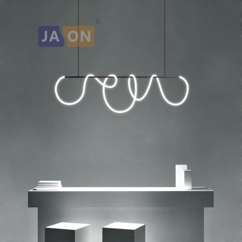 Dimmable LED Black White Golden Silver Lustre Hanging Lamps Pendant light Suspension Luminaire Lampen For Dinning Room