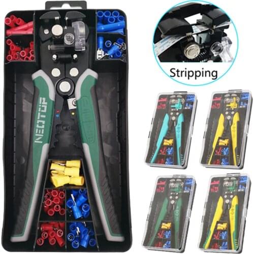 Wire Stripper Automatic Multifunctional 0.2-6 mm2 Cable Stripping Cutting Crimping Pliers Electrical Terminals Hand Tools Set