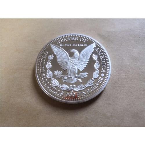 UNITED STATES 1896 Silver Plated MORGAN Dollar Souvenir Coin E PLURIBUS UNUM Gold Replica Commemorative Coin Souvenir