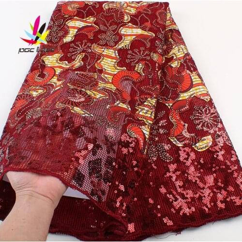 Ankara Sequence Nigerian Sequins Net Lace 2021 High Quality African Tulle Mesh Wedding Fabric For Dress