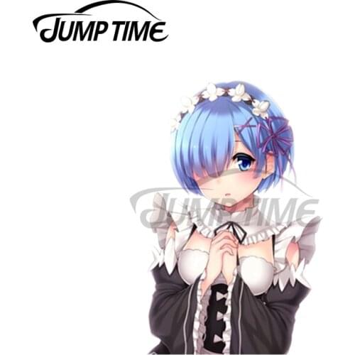 Jump Time 13 x 8.2cm For Anime Re Zero Rem Waifu Car Stickers Cartoon Waterproof Decal Motorcycle Windshield Bumper Decoration