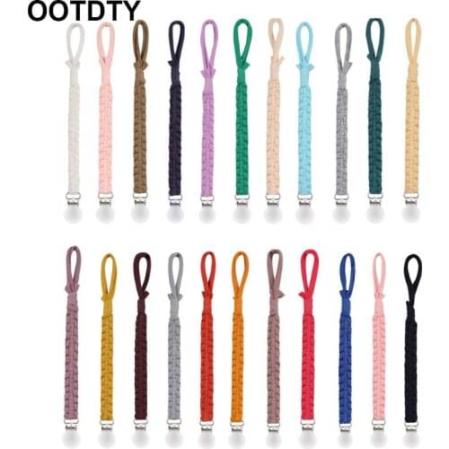 Pacifier Clips Chain Dummy Clip Pacifier Holder Braided Clip Nipple Holder Soother Chain For Infant Baby Feeding Handmade