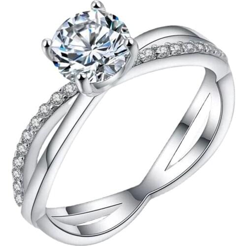 Unique Big Diamond Rose Gold 925 Sterling Silver Rings for Women Luxury Engagement Charm Wedding Exquisite Party Elegant Jewelry