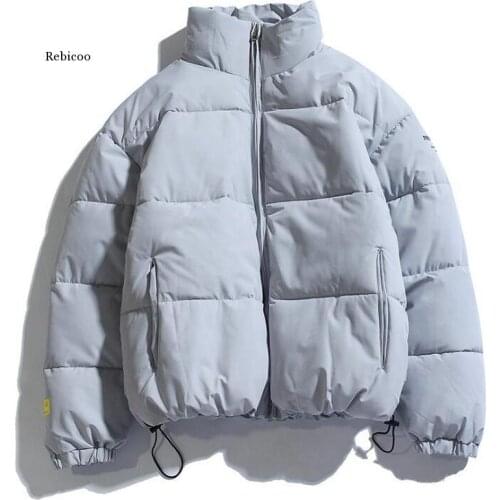 Winter Coat Mens Warm Parkas Streetwear Cotton Coats Slim Male Jackets Solid Windproof Padded Coat Mens Clothing