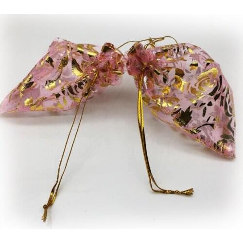 100Pcs/Lot 10 * 12cm Rose Yarn Bag Transparent Jewelry Gift bag Holiday Gift Free Shipping B-072