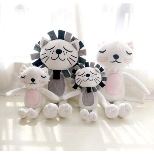 40cm Plush Cat Lion Doll Toys For Children Room Decor Stuffed Plush Toys Baby Appease Doll Girls Boys peluche toys for children