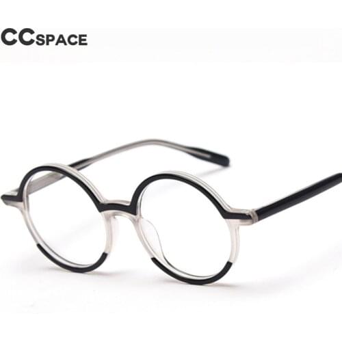 49852 Round Vintage Acetate Optical Glasses Frames Men Women Color Stitching Fashion Computer Eyeglasses