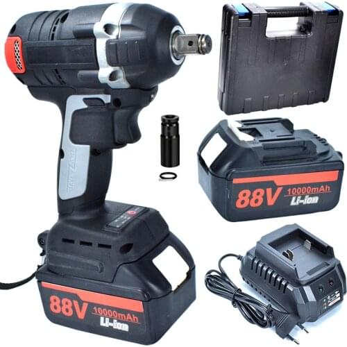 630N.m Cordless Electric Brushless Wrench Rechargeable 10000mAh 88VF Li-ion Battery Torque Guns LED light Socket Wrench Tools