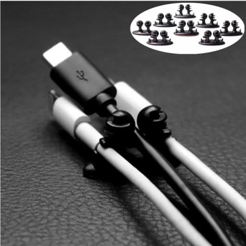 8PCS Mini Adhesive Car Charger Line Clasp Clamp Headphone/USB Cable Car Clip Automobile Interior Accessories