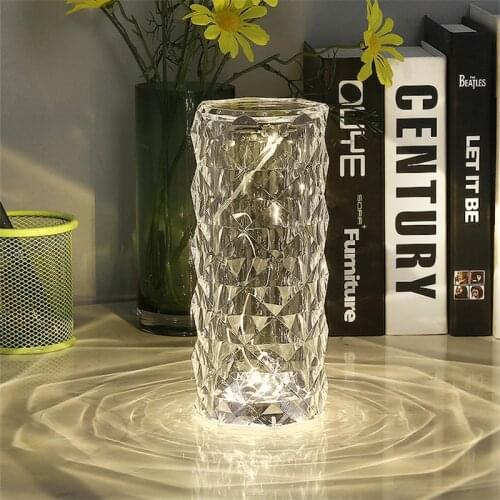 Diamond Table Lamp USB Rechargeable Acrylic Home Decoration Desk Lamps Bedroom Bedside Bar Crystal Lighting Fixtures Night Light