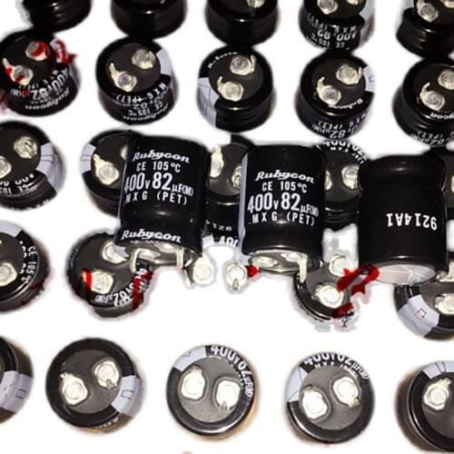 4pcs RUBYCON 82UF 400V 20*25mm 105℃ 82UF400V 400V82UF 20x25mm Aluminum Electrolytic Capacitor