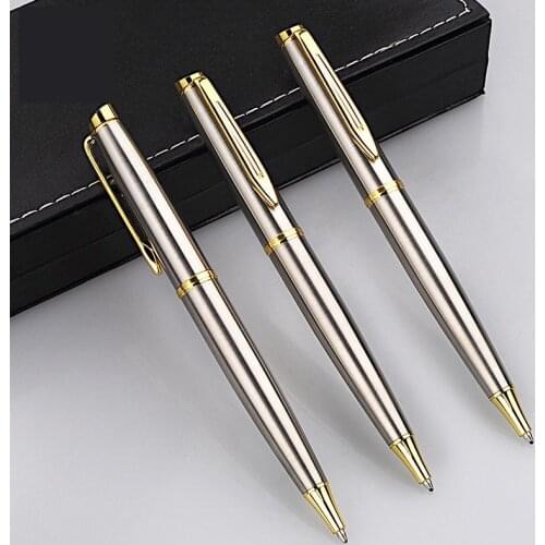 Baoer Ballpoint Pen Office Metal Ball Pens Stationery Kalem Caneta Mb Lapiceros Crestivos Stylo Dlugopis Stainess Steel Rod