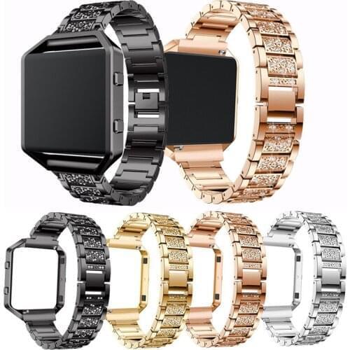 For fitbit blaze full diamond three bead frameless strap for fitbit blaze fshion smart watch border/classic wrist band accessory